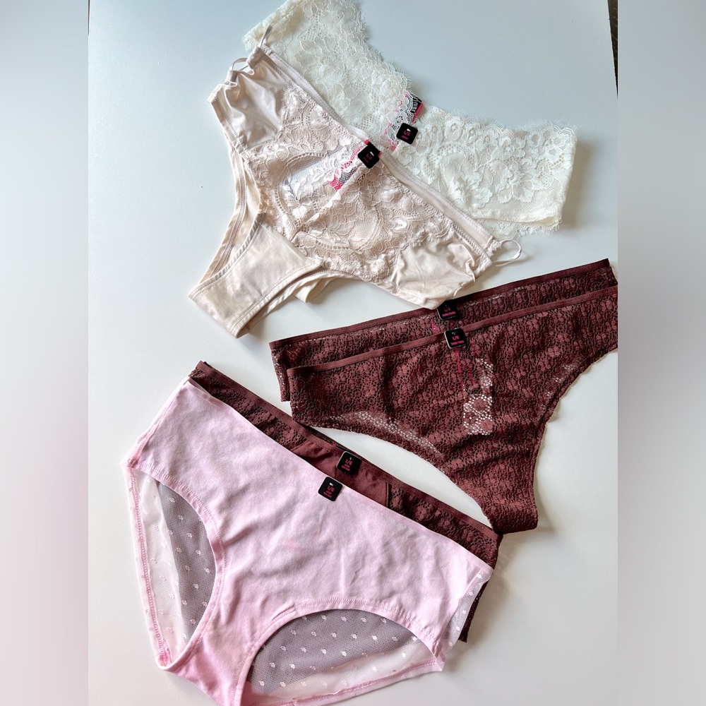 La Senza Panties! •LRG • NWT • Cotton, Lace, silky fabrics